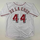 Facsimile Autographed Elly De La Cruz Cincinnati White Reprint Laser Auto Baseball Jersey Size Men's XL