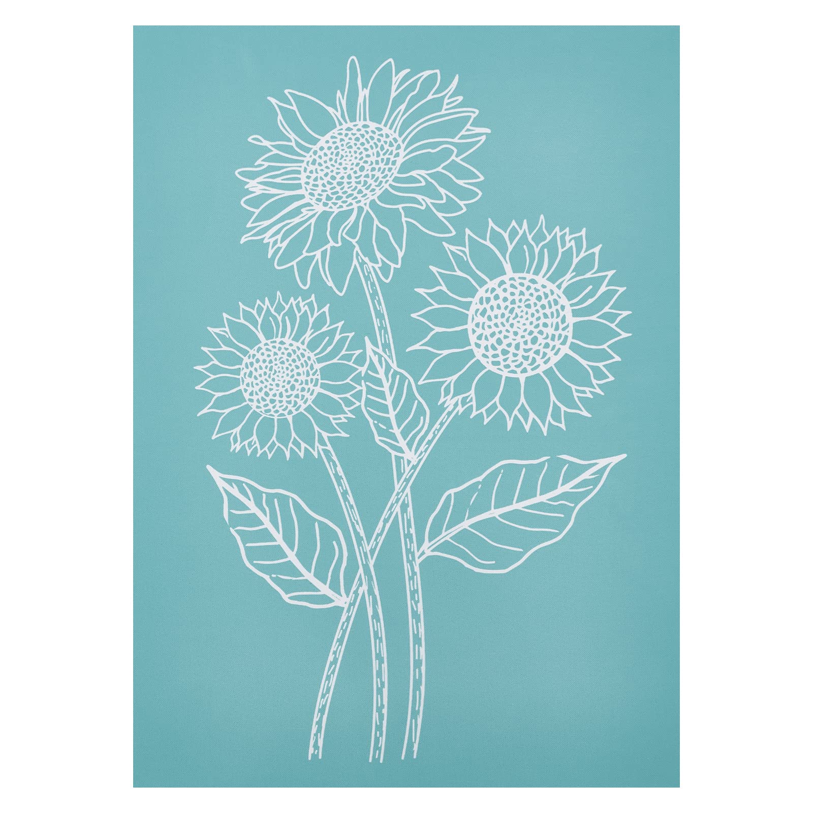 OLYCRAFT Self-Adhesive Silk Screen Printing Stencil Sunflower Reusable Pattern Stencils for Painting on Wood Fabric T-Shirt Wall and Home Decorations
