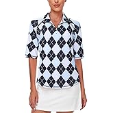 Misyula Womens Golf Shirt Quick Dry Half Sleeve Quarter Zip Polo Workout Tops Tennis Shirts M-3XL