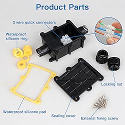 Helunsi 2 Pieces Waterproof IP68 External Junction