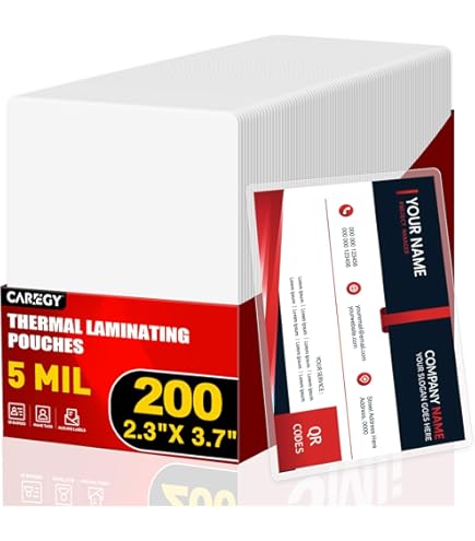 Amazon.com : Office Depot® Brand Laminating Pouches, Business Card Size, 5  Mil, 2.56