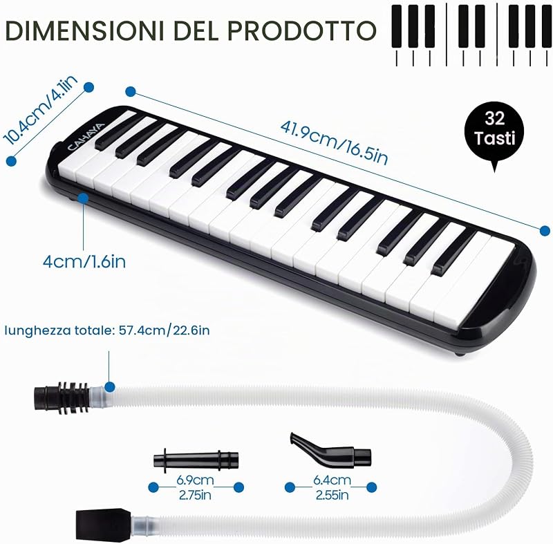 Pianola Melodica 32 Tasti - Custodia, Bambini, Scuola