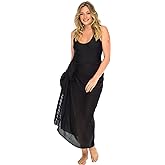 Back From Bali Womens Plus Size Sarong Wrap Solid Swimsuit Cover Up Pareo Bathing Suit Beach Skirt Coconut Clip