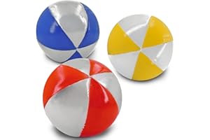 OOMYEH 3 Packs Juggling Balls for Beginners and Professional - Soft & Easy Juggling Ball Kits Idea Gift for Boys Girls Adults (Silver 6 Petals)