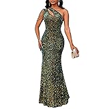 Cololura Sexy Elegant Sequin One Shoulder High