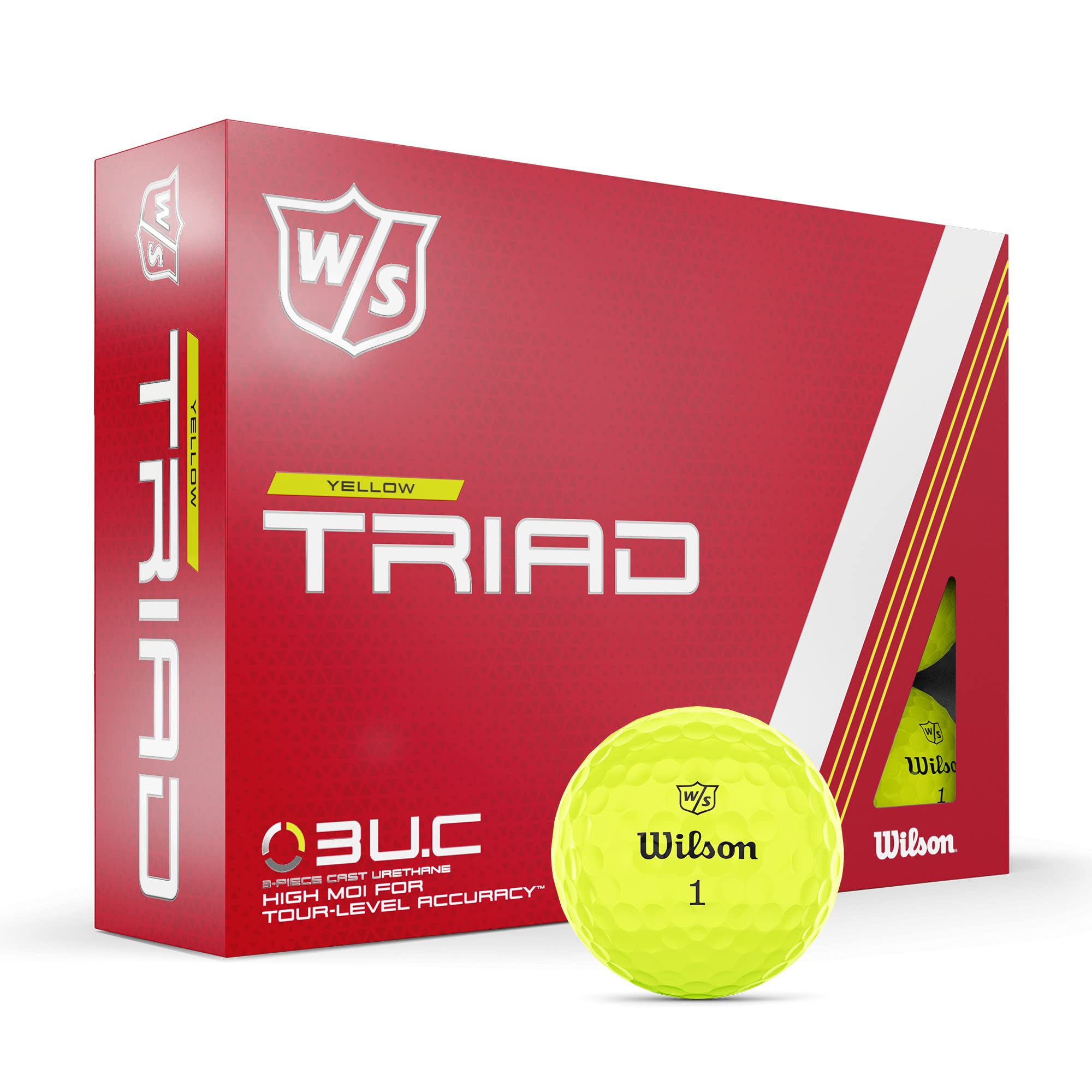 Wilson Staff Golf Balls, Triad, ThreePiece Golf Ball, 12 Balls