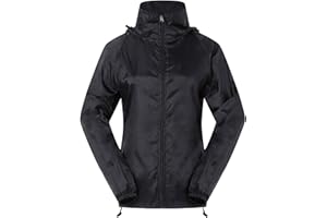 Spmor Women's Lightweight Waterproof Jacket Packable Windbreaker Running Coat
