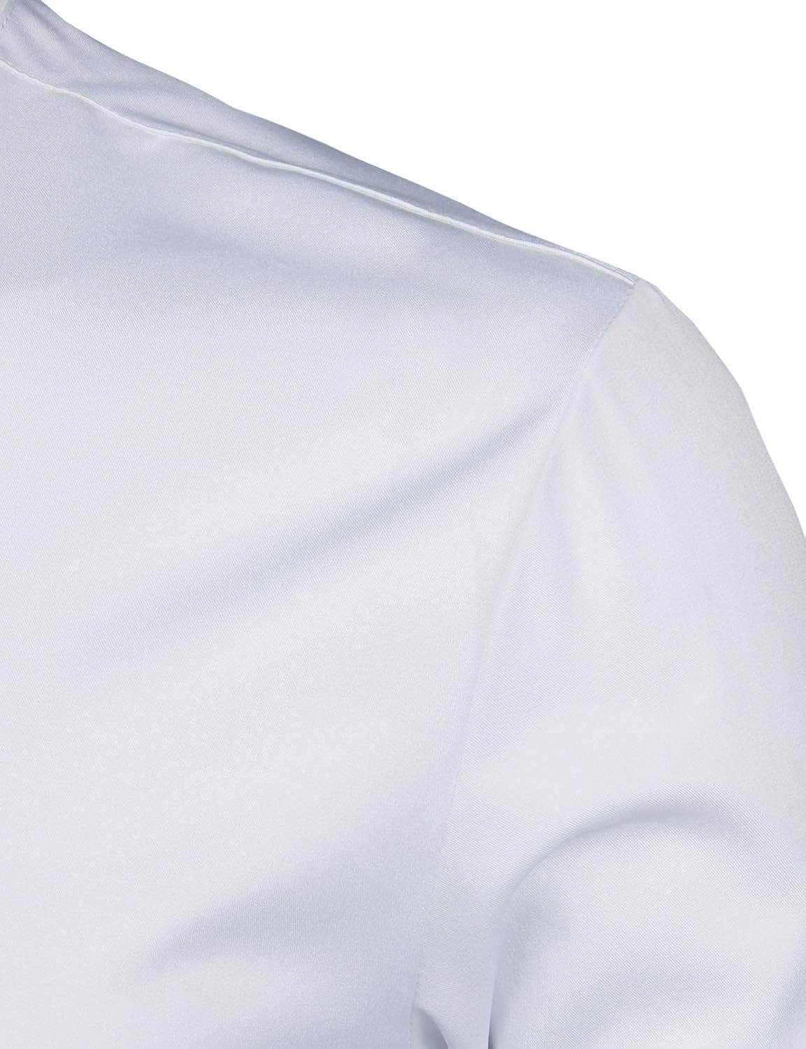 ZEROYAA Mens Hipster Solid Slim Fit Long Sleeve Mandarin Collar Dress Shirts at  Men’s Clothing store