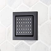 Signature Hardware 449908 5-1/8" Wide Square Flush-Mount Brass Body Spray with Rubber Spray Nozzles - Matte Black