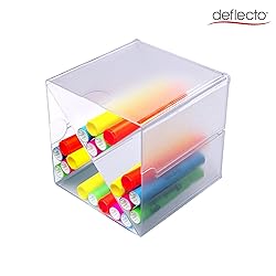 Deflecto Stackable Clear Cube Organizer with