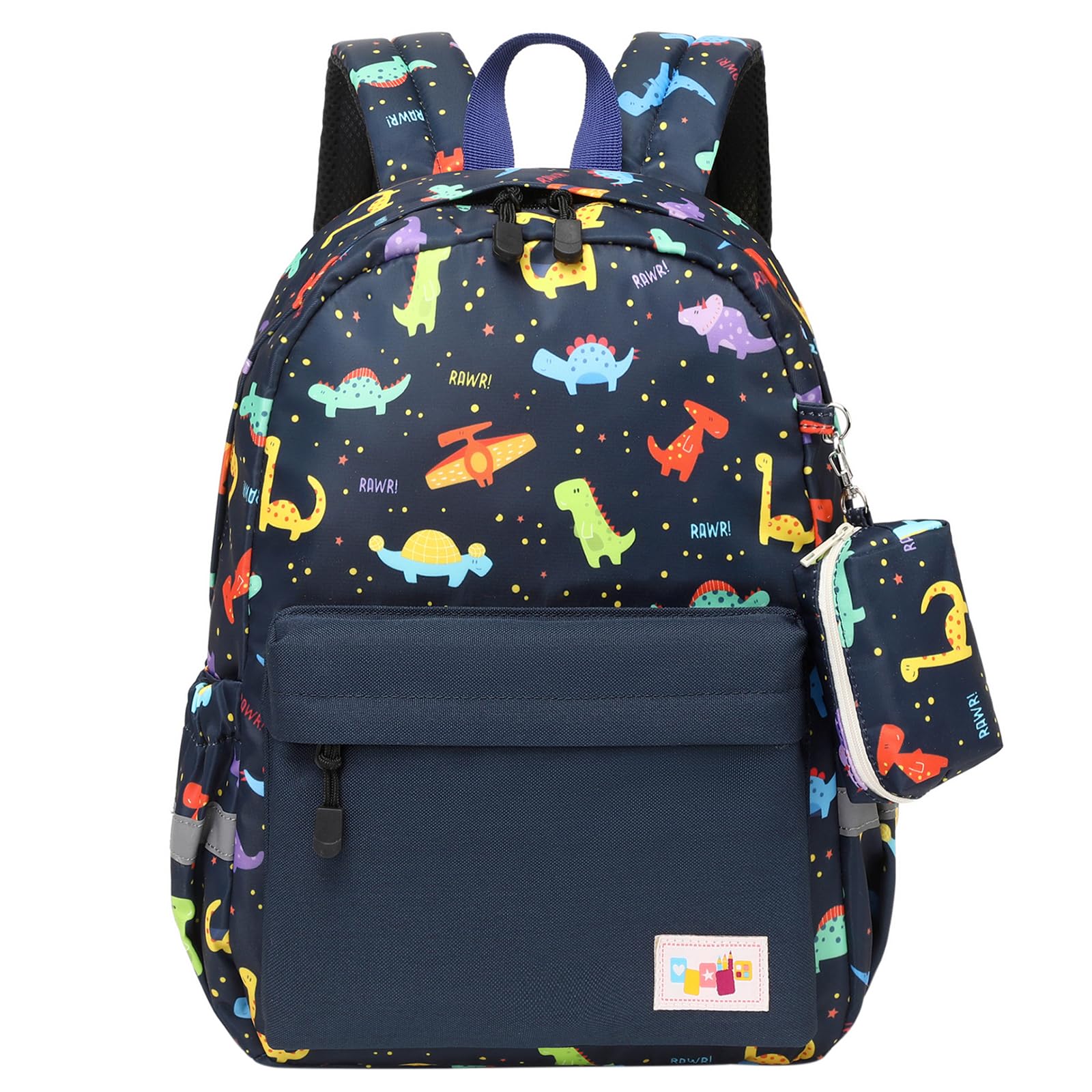 Photo 1 of mygreen Blue Dinosaur Toddler Bag with Chest Clip Toy Bag Preschool Bag Travel Bacpack for Boy Girl
