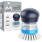 MR.SIGA Soap Dispensing Palm Brush, 1 Pack, Navy/Blue | Dish brush with soap dispenser, palm scrubber, palm scrub brush, ideal for kitchen and dishes cleaning