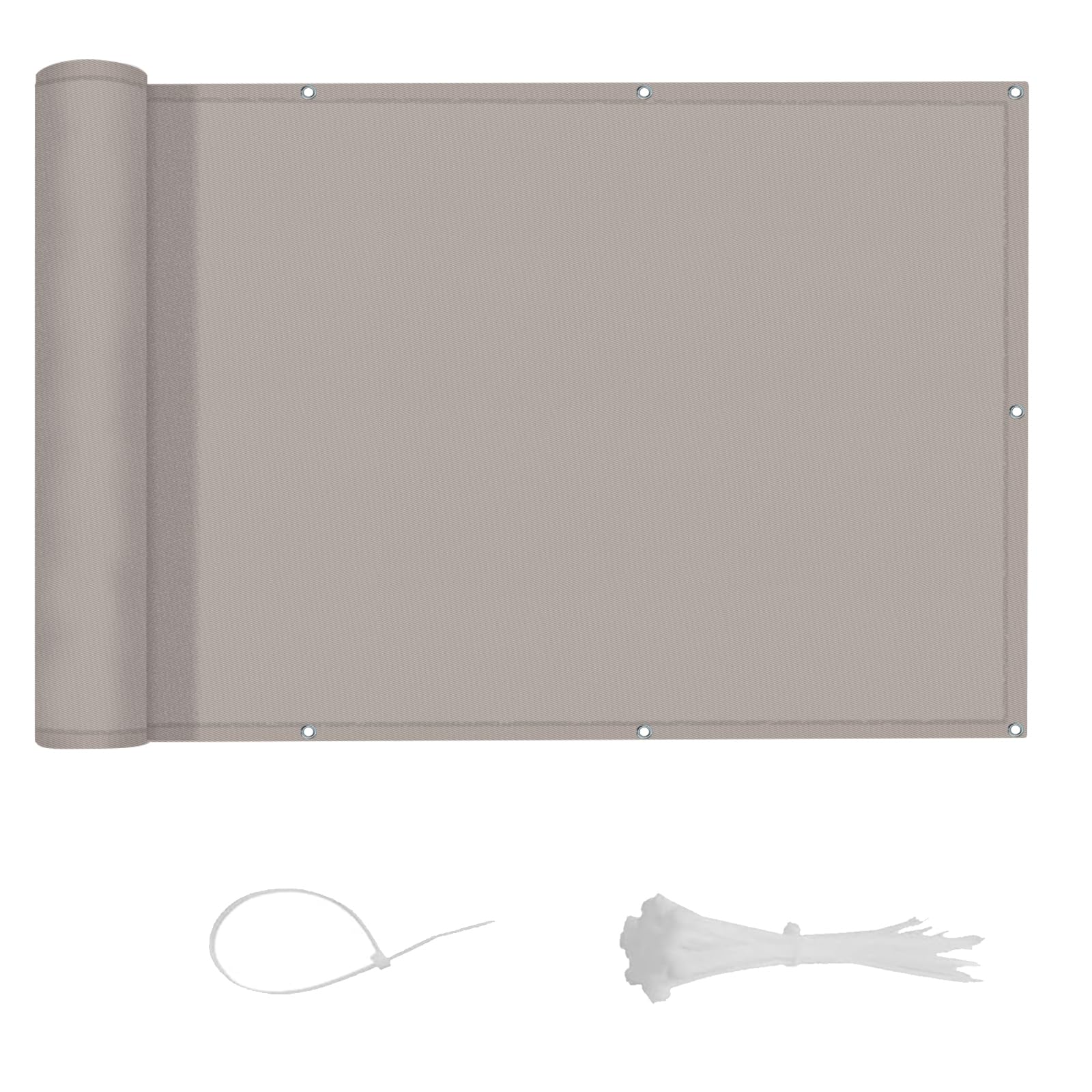 LOVE STORY Balcony Privacy Screen 100x400cm - Waterproof Balcony Railing Cover(PES),Dividing and Protective Screens for Balconies,UV Protection for Apartment Railings,Outdoor Garden,Taupe