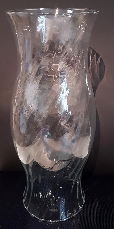 Oberstdorfer Glashütte Windlicht Glaszylinder mit Rillenoptik ohne Boden aus klarem Kristallglas mundgeblasen Höhe ca. 35 cm