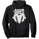 Blackcraft Zodiac Signs Aries Skull Constellation Fire Witch Pullover Hoodie