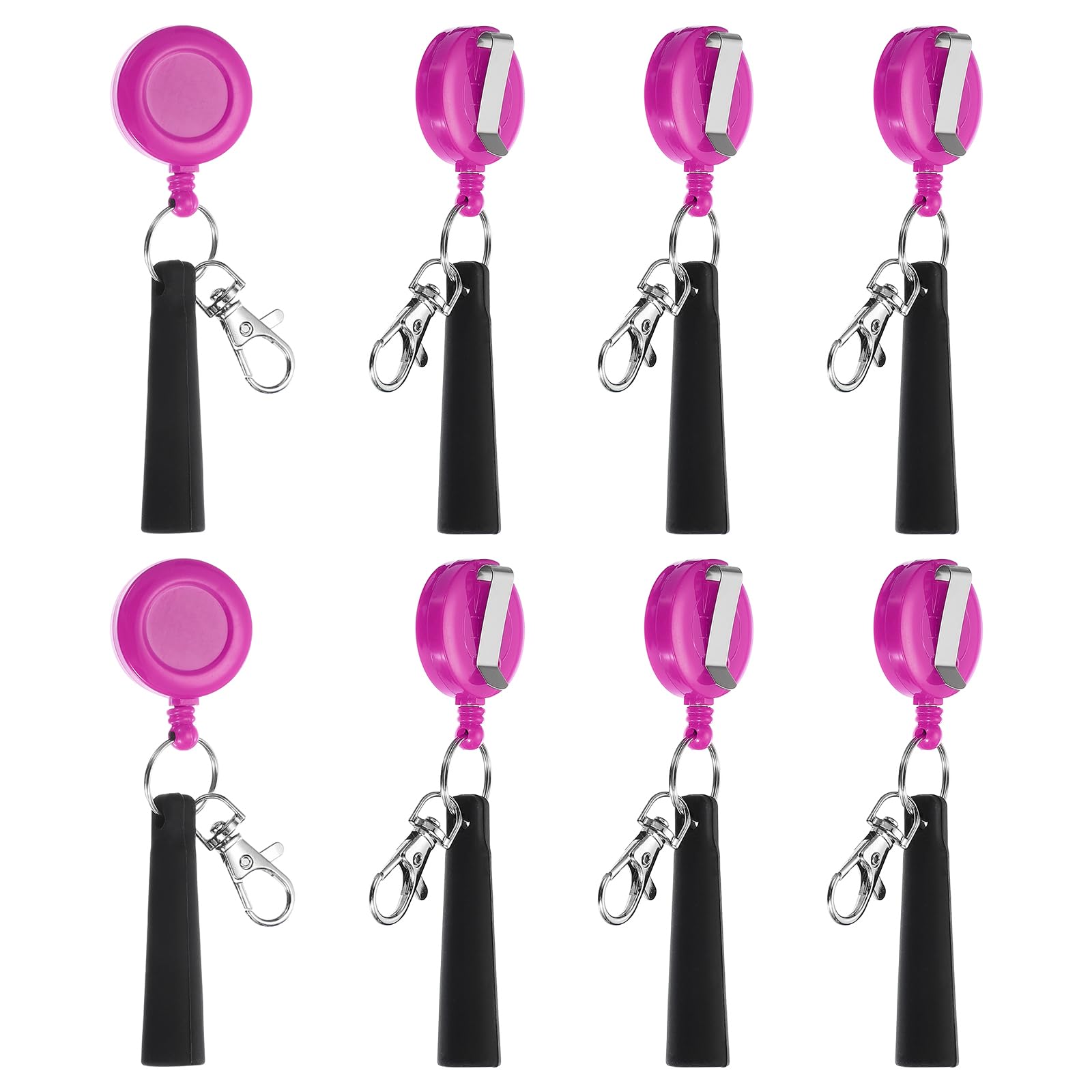 PATIKIL Retractable Pen Holder, 8 Pack Pull Pen Pencil Holder Elastic Silicone Grip Pencil Holder for Woodwork Bricklayer Markers and Carpenter Pencils, Rose Red