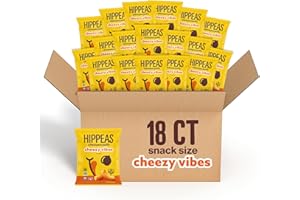 Hippeas Chickpea Puffs, Vegan Nacho Vibes, 0.8 Ounce (Pack of 18), 3g Protein, 2g Fiber, Vegan, Gluten-Free, Crunchy, Plant Protein Snacks