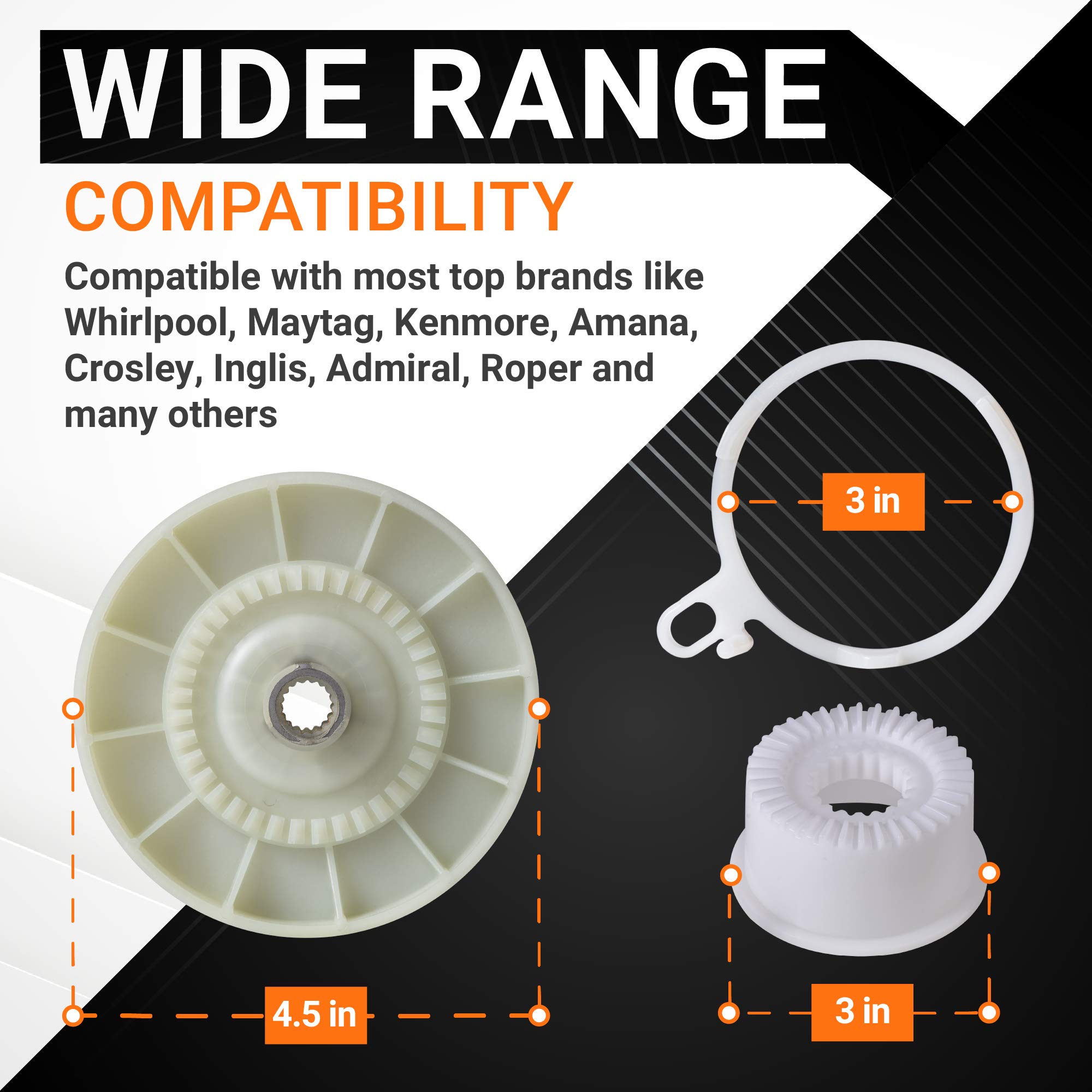 BlueStars W10721967 Washer Pulley Clutch Kit & W10006384 Drive Belt – Compatible for Whirlpool Kenmore Maytag - Replaces W10006356 W10006354 PS10057144 W10326374 AP6014712 WTW5000DW1 MVWX655DW1