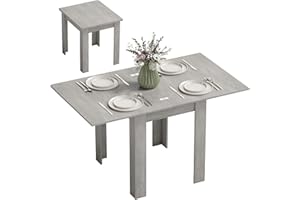 HOMCOM 55" Extendable Dining Table for 4-6 Person, Rectangular Modern Kitchen Table with PU Handle and Felt Pads for Small Sp