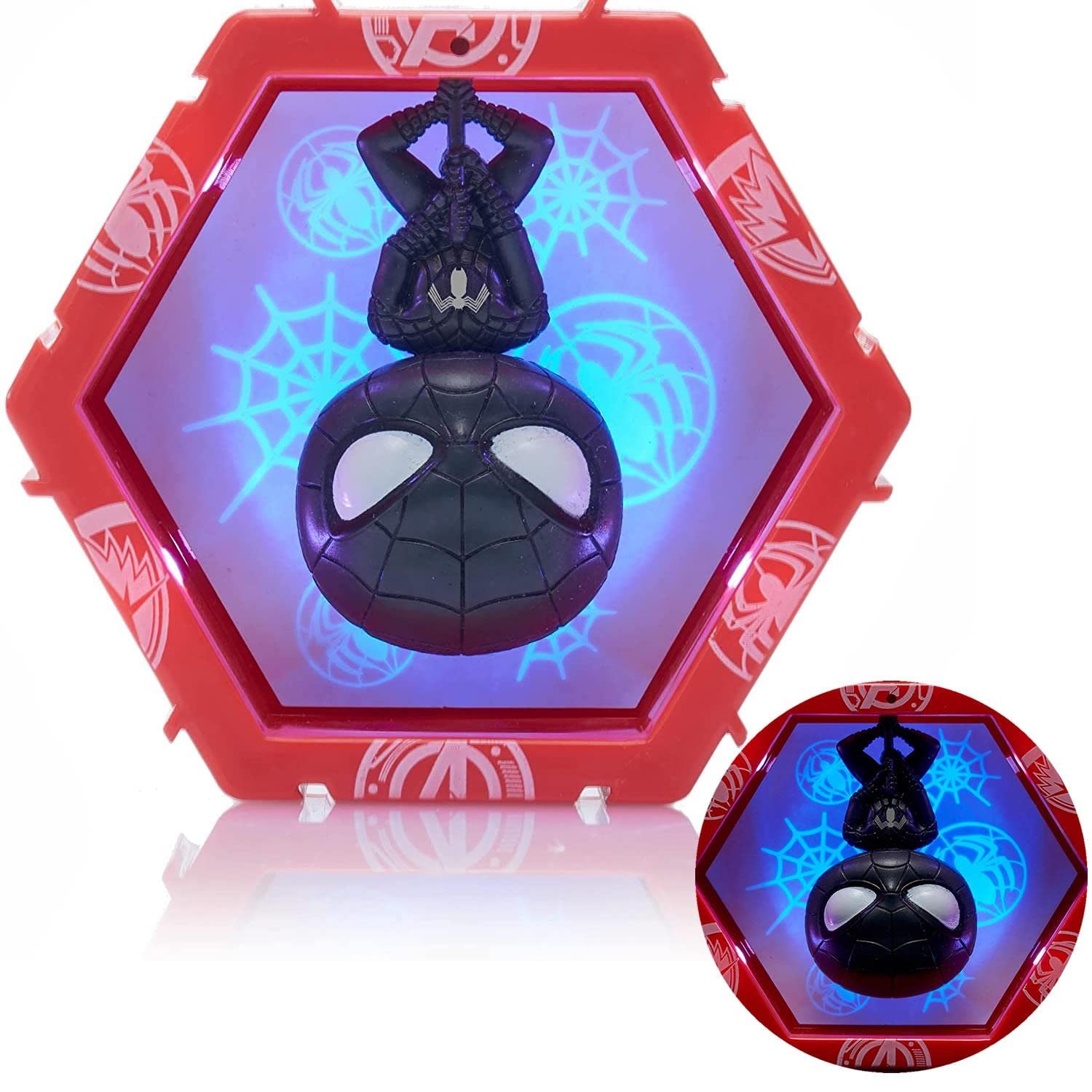 WOW! PODS Avengers Collection - Symbiote Spiderman Limited Edition Superhero Light-Up Bobble-Head Figure Official Marvel Toys, Collectables & Gifts Multicoloured