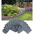 Garden Edging Border No-Dig for Year: 9" Flowerbed Border Edging for Lawn - Stone-Like Textured Landscaping Edging Border