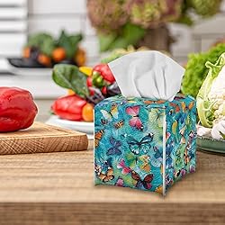 Talayituse Colorful Butterfly Print Tissue Box