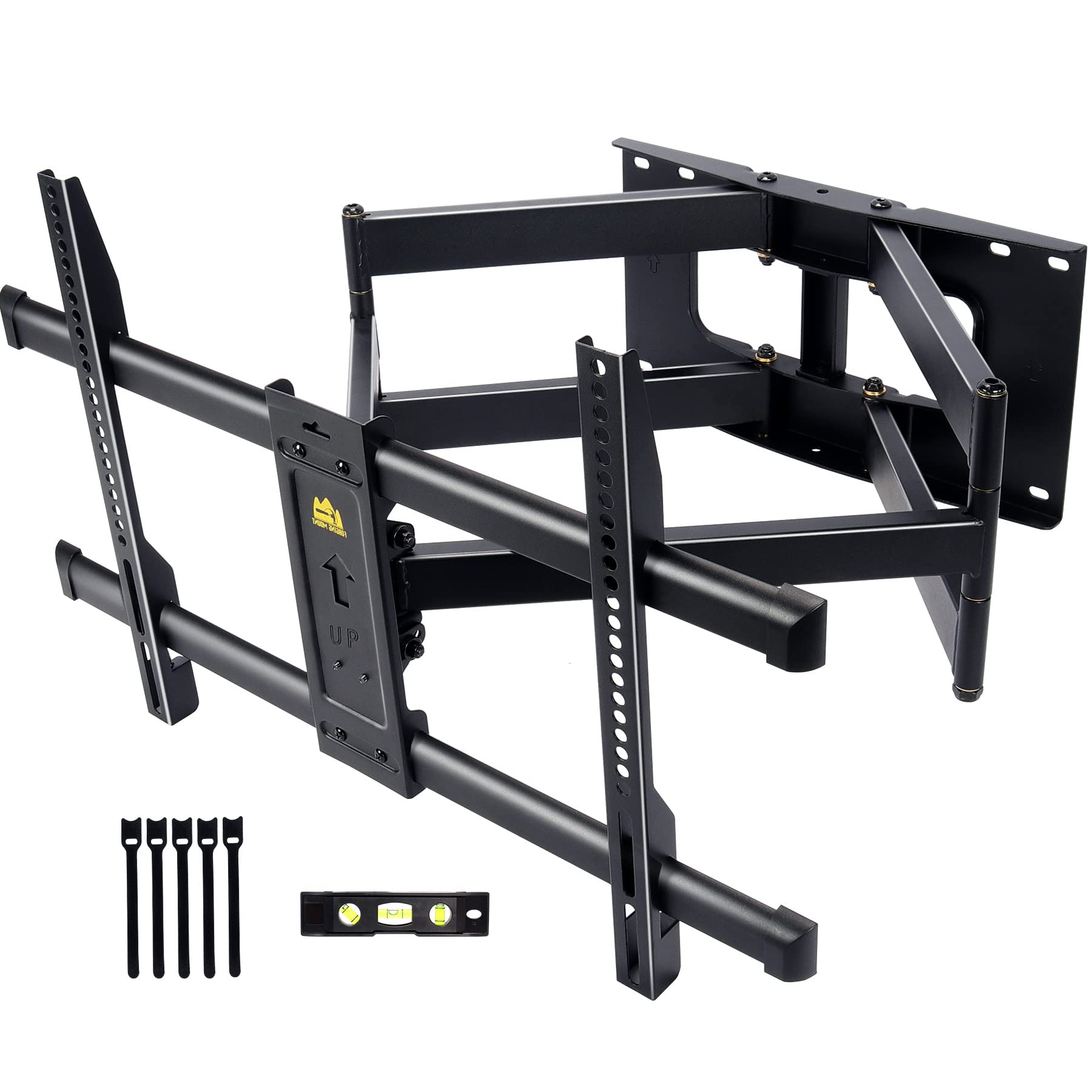FORGING MOUNT テレビ壁掛け金具 50-90型LCD/LED対応 中大型壁掛けテレビ金具 耐荷重75kg 76.5CMロングアーム フルモーション式 前後＆左右&上下多角度調節 VESA600x400mmまで 12“16