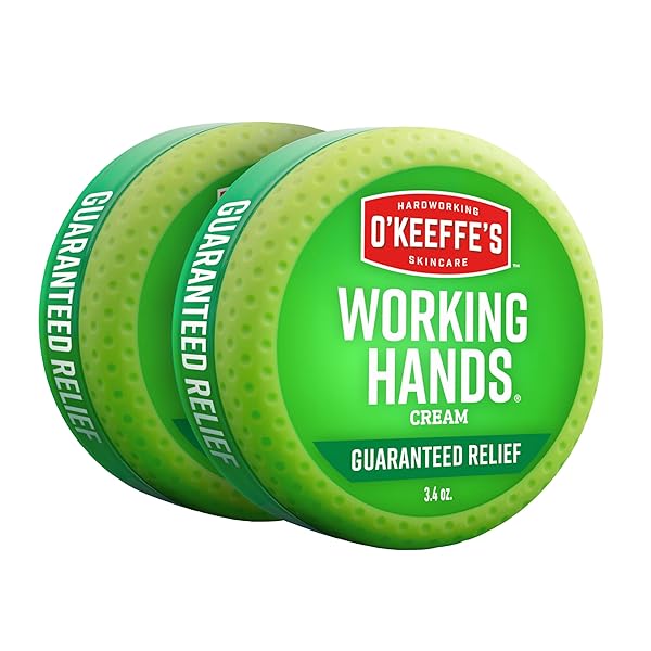 O’KEEFFE’S WORKING HANDS HAND CREAM FOR EXTREME DRYNESS – 3.4 OZ JAR (2 PACK) – REPAIRING SKINCARE FOR CRACKED, DRY HANDS