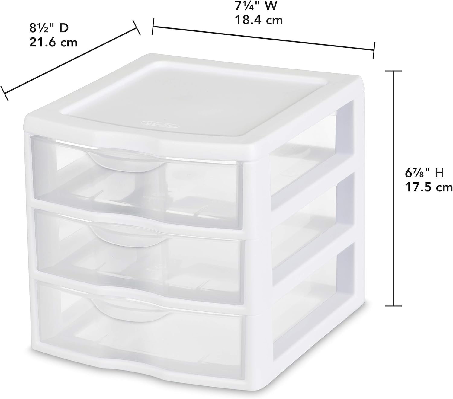 Sterilite 20738006 Small 3 Drawer Unit, White Frame with Clear Drawers, 6-Pack: Home & Kitchen