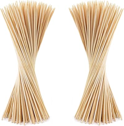 G4GADGET 300 Bamboo Skewers 26cm for BBQ Cocktail Shish Kabobs