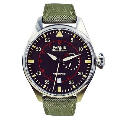Parnis Automatic Power Reserve Mens Watch with Black Guyana Ubuy