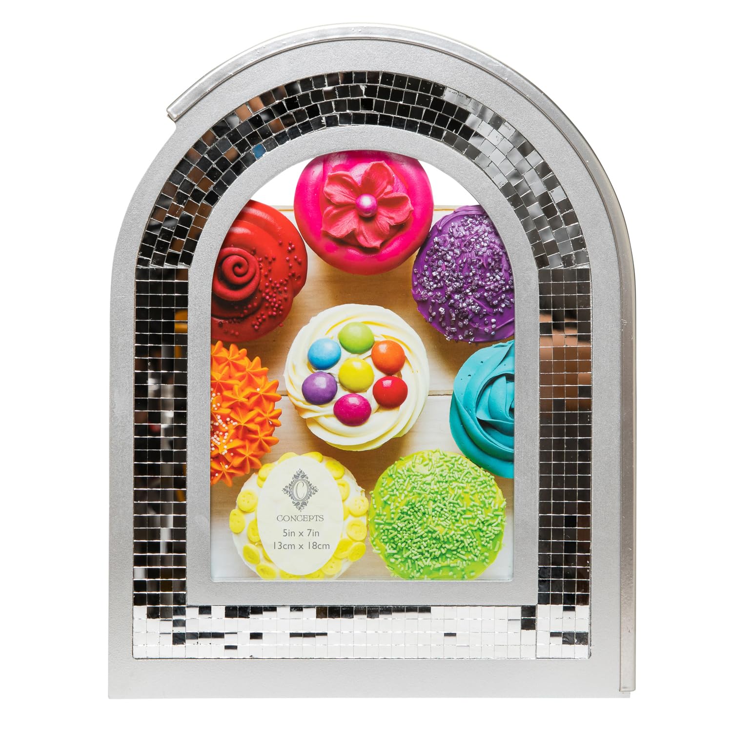 Photo 1 of Concepts Arch Photo Frame, Mirror Inlay, Decorative Picture Frame, Vintage Home Decor Wall, Funky Mosaic Tabletop Display, Glam Mirror Tile, Arched Frame, Home Office, Gift, Fun Curved Style Frames