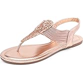 DREAM PAIRS Women's Elastic Strappy String Thong Ankle Strap Summer Gladiator Sandals