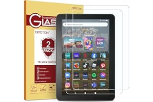 OMOTON Screen Protector for All-New Amazon Kindle Fire HD 8/Fire HD 8 Plus/Fire HD 8 Kids/Fire HD 8 Kids Pro Tablet (2022/2020,8 inch), Tempered Glass/Case Friendly, 2 Pack