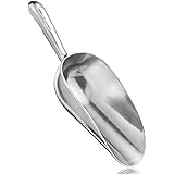 Cast Aluminum Utility Scoop, 5-Ounce - Round Bottom, Small ice scoop For Multi-Purpose Use, With Finger Groove Handle (Hand W