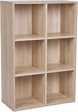 VASAGLE Bookcase 6 Compartment Shelf Oak LBC203H Standing Storage