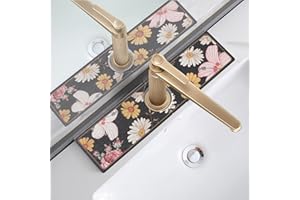 YOSEPATI Stone Faucet Mat for Kitchen Sink, Diatomite Stone Sink Tray, 15.8" Super Absorbent Mat for Bathroom Counter, Preven