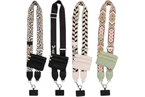 SYANSJU Clip and Go Strap for Phone with Wallet Crossbody, Phone Strap with Wallet, Phone Strap Crossbody with Zipper Pouch Wallet (4PCS Mix Color)