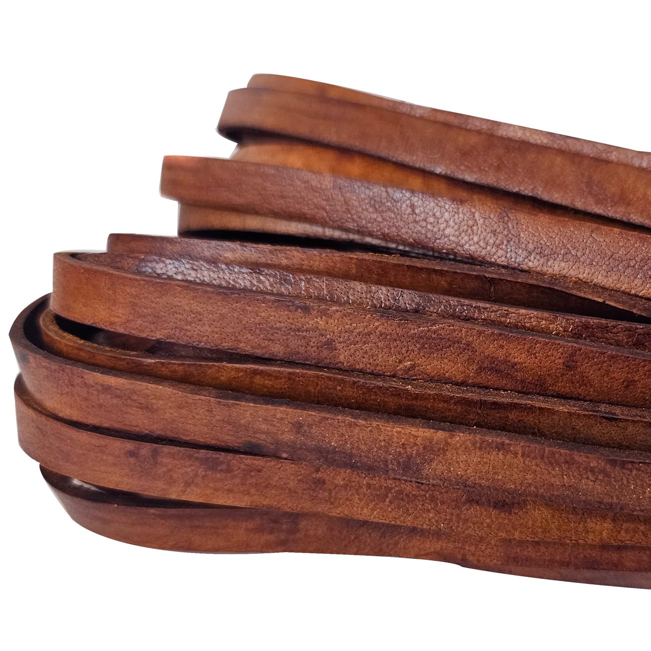 Leather strap, flat, 10 mm x 2.5 mmAntique brown., antique brown, 10 metres