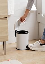 TATAY 3L Pedal Bathroom Bin White Silent Lid Removable Inner Bin view 3