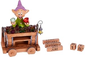 Precious Moments Disney Showcase Snow White & Seven Dwarves Dopey's Brilliance Resin Perpetual Calendar, 172710