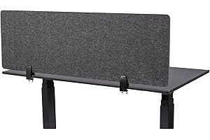 S STAND UP DESK STORE Stand Up Desk Store ReFocus Raw Clamp-On Acoustic Desk Divider Mounted Privacy Panel to Reduce Noise and Visual Distractions (Anthracite Gray, 47.25" x 16")