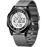 F.ZEGAO Metal Ultra-Thin Waterproof Digital Watch Men, Military Watches with Timer, Multi-Functions Sport Watches for Men