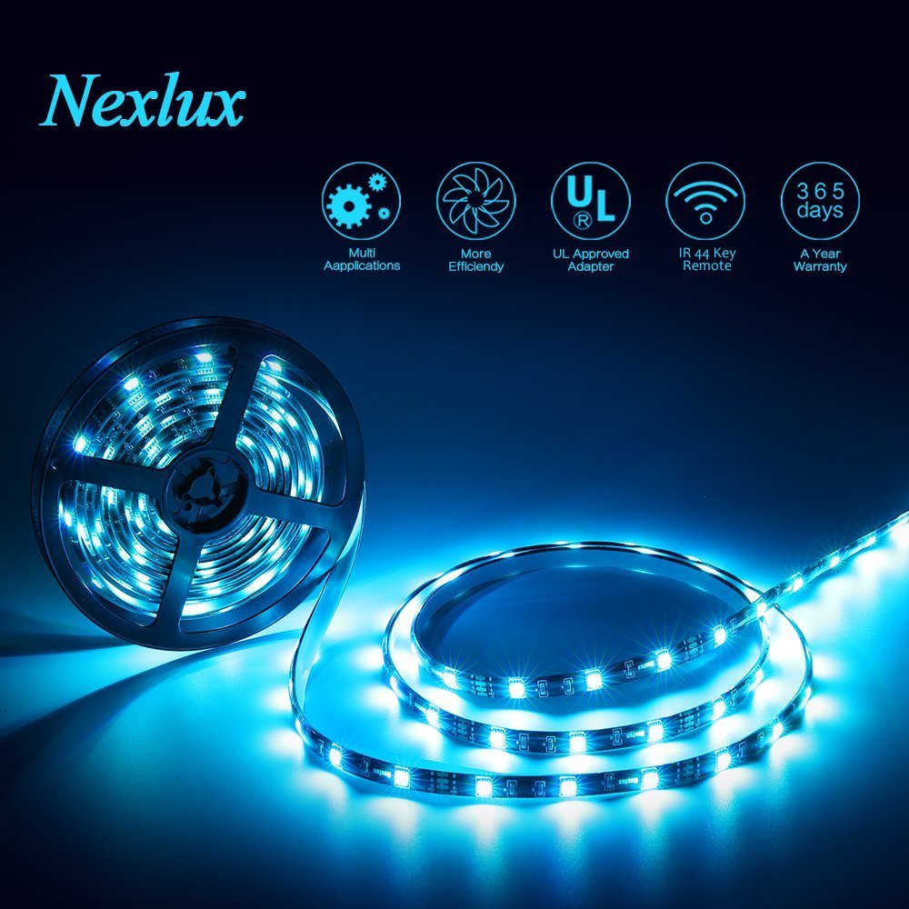 Nexlux LED Strip Lights, 16.4 ft Color Changing Light Strip 5050 SMD