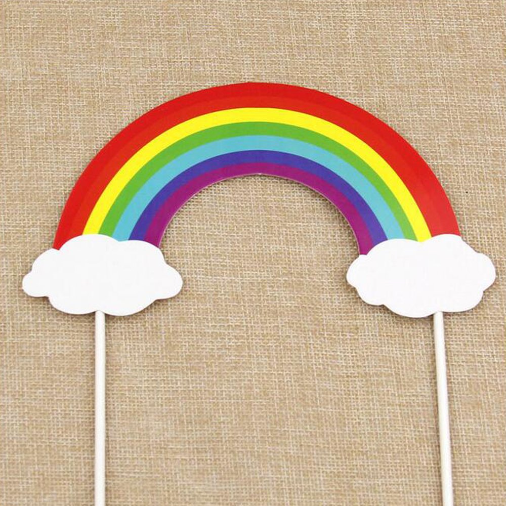 Cake Top Decorations With New Design, 10 Pcs Lot Rainbow And Clouds Wedding Cake Topper Stand Party Baby - Cupcake Materials, Rainbow Unicorn Centerpiece, Hot Air Balloon Party, Beautiful Cupcake