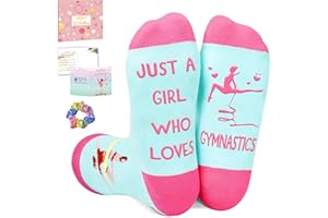 Gymnastics Stuff Gifts for Girls 7-10 Year Old - Gymnastic Socks for Kids Girls, Novelty Socks for Birthday Christmas Gifts, 