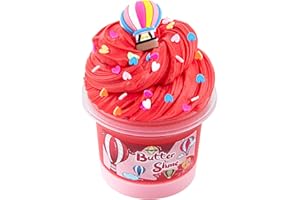 OKAYBEE Red Butter Slime, Super Soft and Non-Sticky Premade Slime for Kids, Slime Sensory Toys for Girls and Boys Ages 8-12, Slime Party Favors Birthday Easter Hallowmas Gift