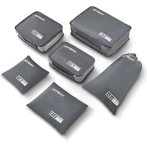 Joyway 6 Set Packing Cubes for Travel, Lightweight Luggage Organizer Bags for Suitcases, Travel Essentials Clothes Storage Ba