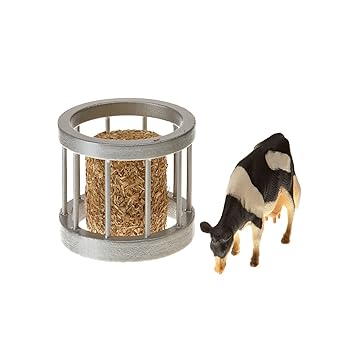 1 32 Kids Globe Farm Feeder Ring With Round Bale Cow By Van