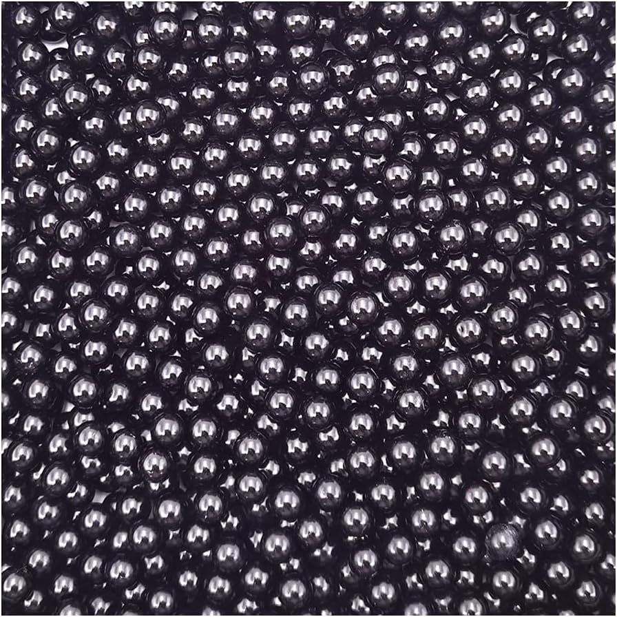 Vase Fillers - INSPIRELLE 2600pcs Black Undrilled ABS Art Faux Pearls for Vase Fillers, 6mm No Hole Makeup Beads to Hold Brush Lipstick Eyeliner, Imitation Round Pearl Beads for Table Scatter Home Wedding Decoration